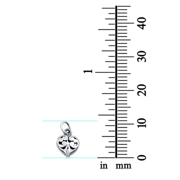 Bali Heart Charm Pendant 925 Sterling Silver Fashion Jewelry